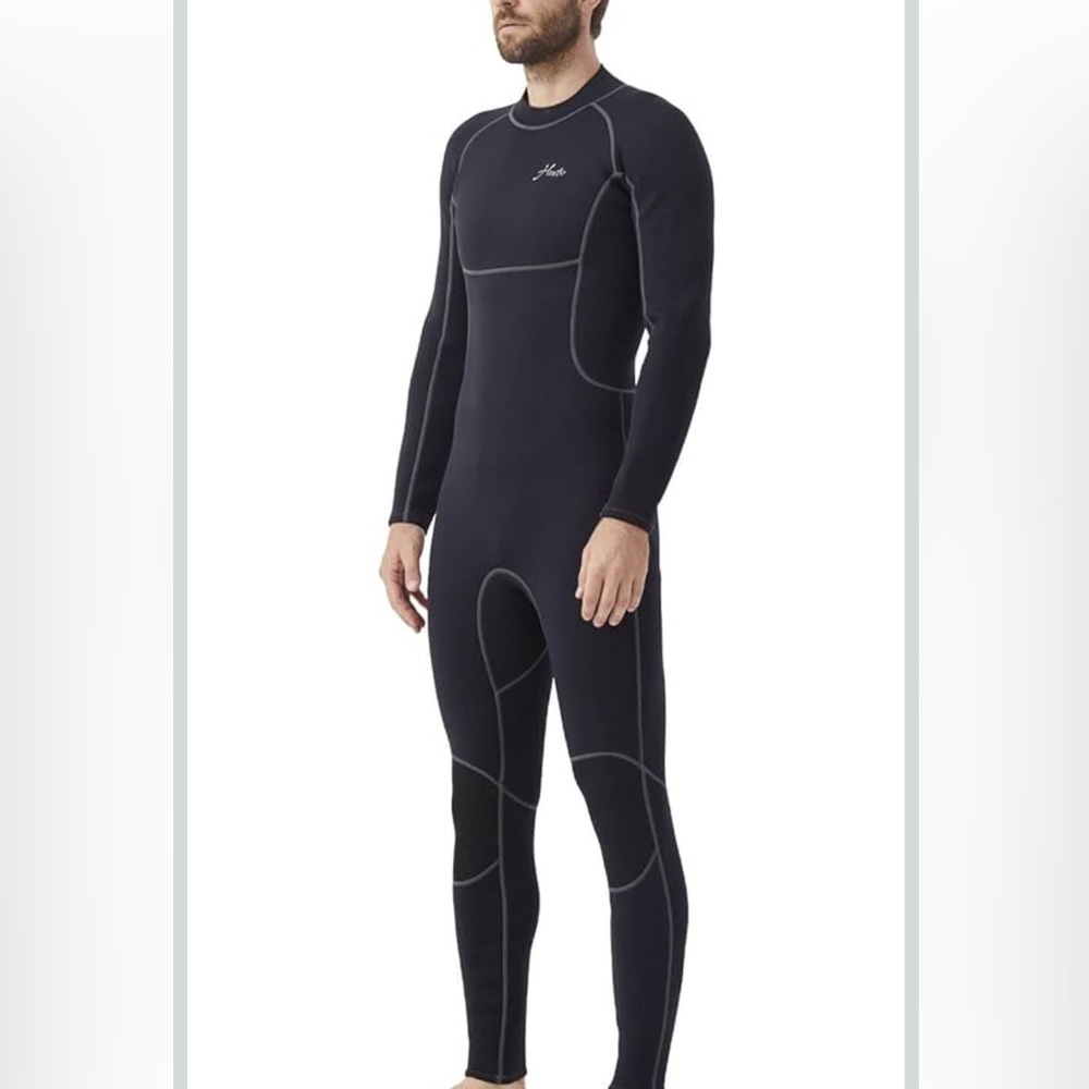 Hevto Men Wetsuits 3/2mm Neoprene Wet Suit Back Front Zip medium tall new